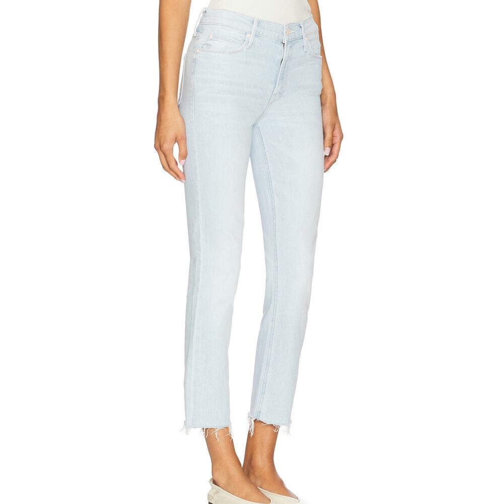 Mother Mid Rise Dazzler Crop Fray Ahead Of Its Time Light Wash Jeans Size 30 NEW